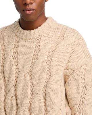Chunky Regular Fit Cable Knit Wool Sweater 