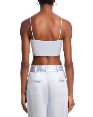 Hammered Satin Blazer, Crop Top & Pants