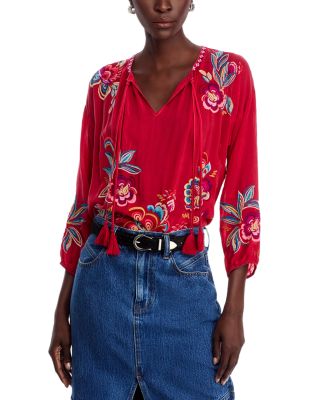 Johnny Was - Zadonia Floral Tassel Tie Blouse