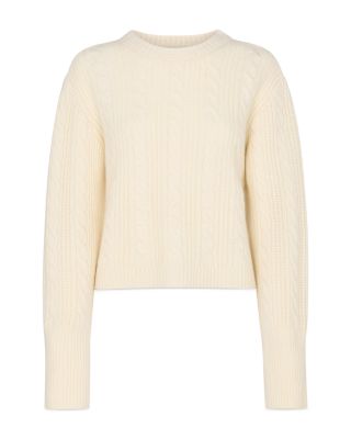 Cable Detail Crewneck Knit Sweater