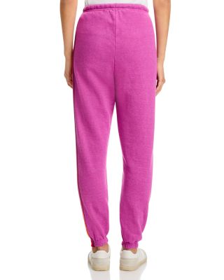 Wave Pullover Hoodie and Rainbow-Stripe Sweatpants