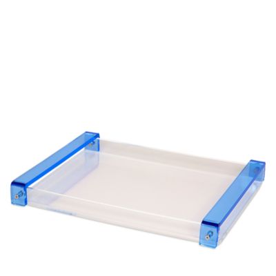 Clear Lucite Tray in Blue