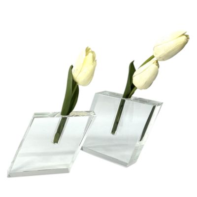 Crystal Large Angled Bud Vase