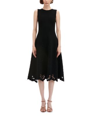 Oscar de la Renta - Sleeveless Eyelet Jacquard Midi Dress