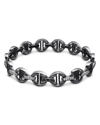 HOORSENBUHS 18K White Gold Diamond Bridge Link Bracelet