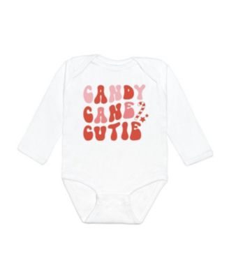 Sweet Wink Girls' Candy Cane Cutie Christmas Long Sleeve Bodysuit - Baby