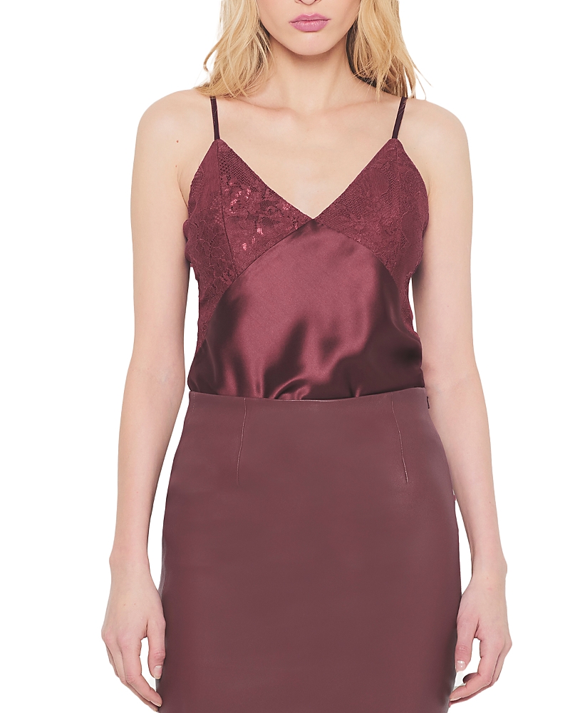 As By Df Dixie Lace Cami Top In Decadent Wine In Decadent Wine