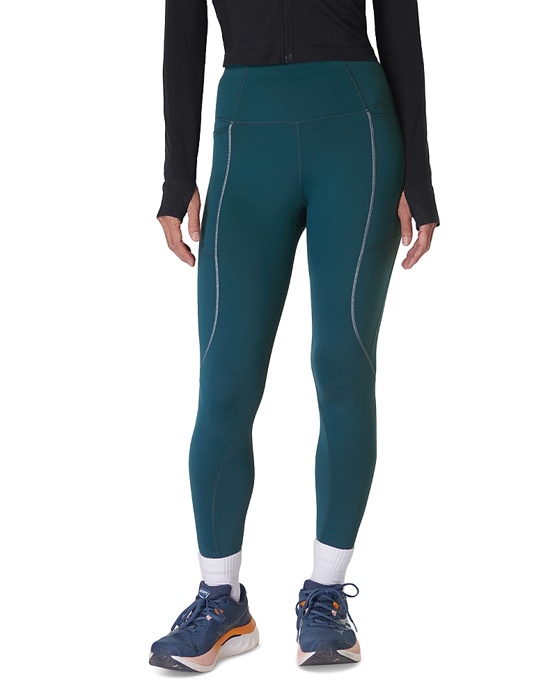 Sweaty Betty Therma Boost 7/8 Running Leggings In Deep Green