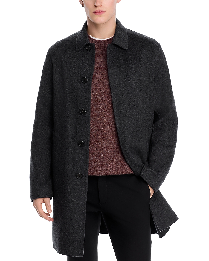 Theory Car Coat In Luxe New Divide In Dark Charcoal Melange