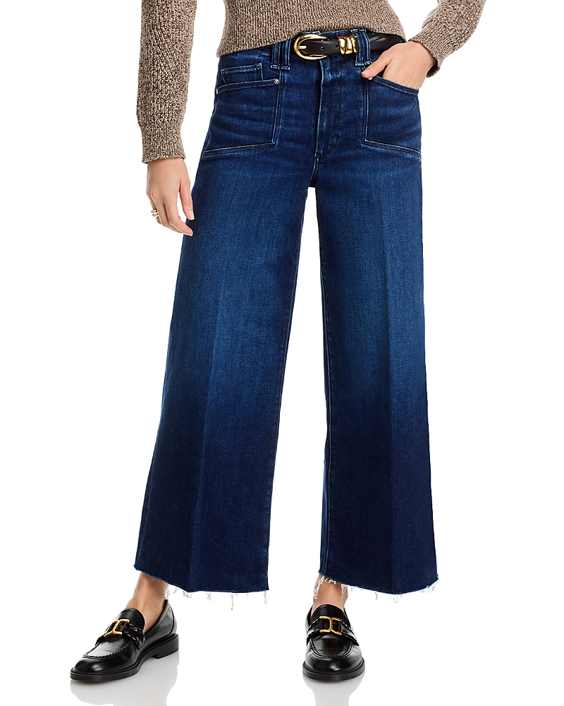 Paige Anessa Wide Leg Raw Hem Jeans In Praline In Praline