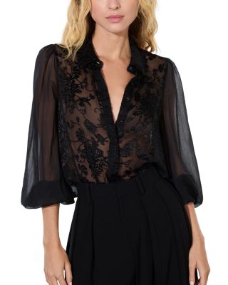 Alice and Olivia - Roanne Blouson Sleeve Top