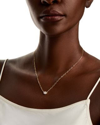 14K Yellow Gold Diamond Pendant Necklace, 0.25 tcw