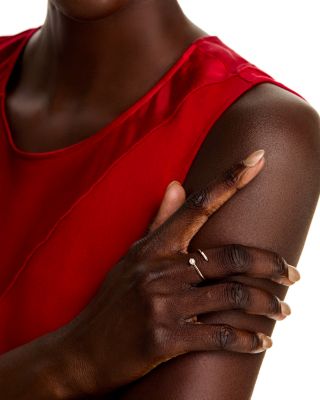 14K Yellow Gold Pearl & Pav&eacute; Diamond Bypass Ring