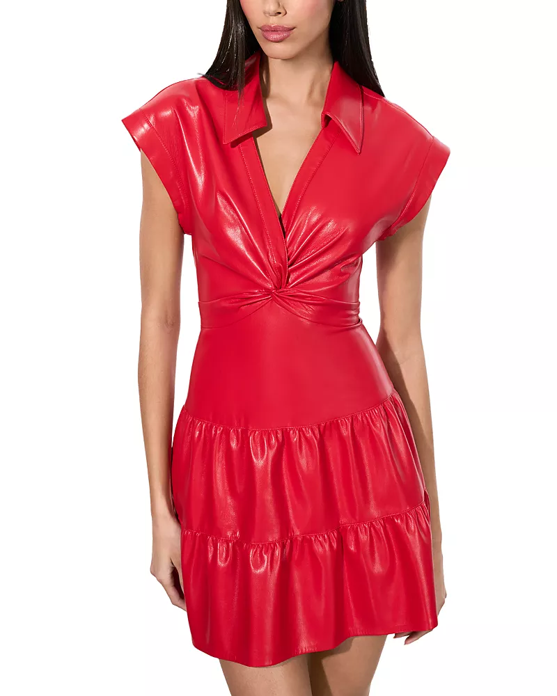Alice and Oliva Mila Faux Leather Dress