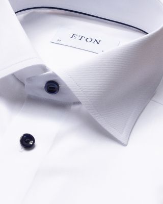 Classic Fit Twill Shirt with Navy Details