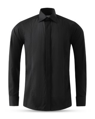 Slim Fit Pliss&eacute; Bib Formal Shirt