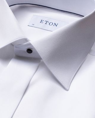 Slim Fit Twill Fly Front Formal Shirt