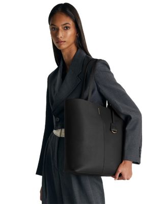 Tall Leather Soft Tote Bag