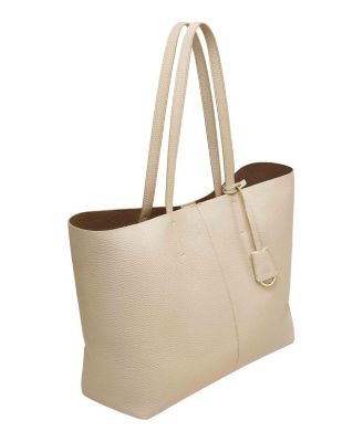 Large Leather Zipped Soft Tote