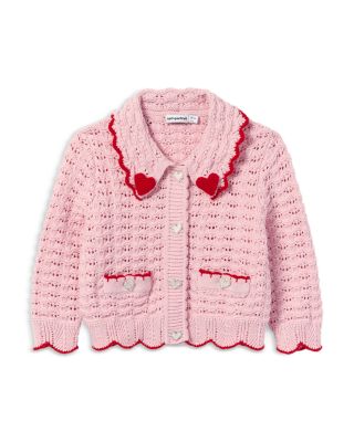 Self-Portrait - Girls' Textured Heart Cardigan - Little Kid, Big Kid