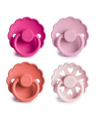FRIGG 4-Pack Rosy Romance Rubber Pacifiers