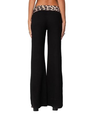 Leopard Fold Over Pants