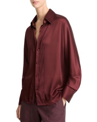 Detachable Collar Silk Shirt 