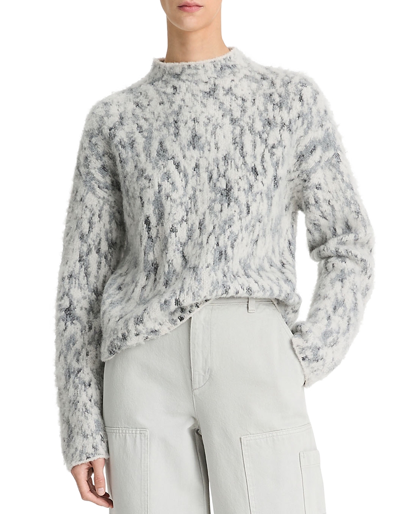 VINCE ABSTRACT ONYX JACQUARD SWEATER