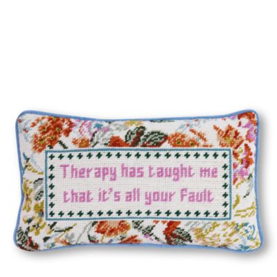 Furbish Studio - Therapy Needlepoint Pillow, 15" x 9"