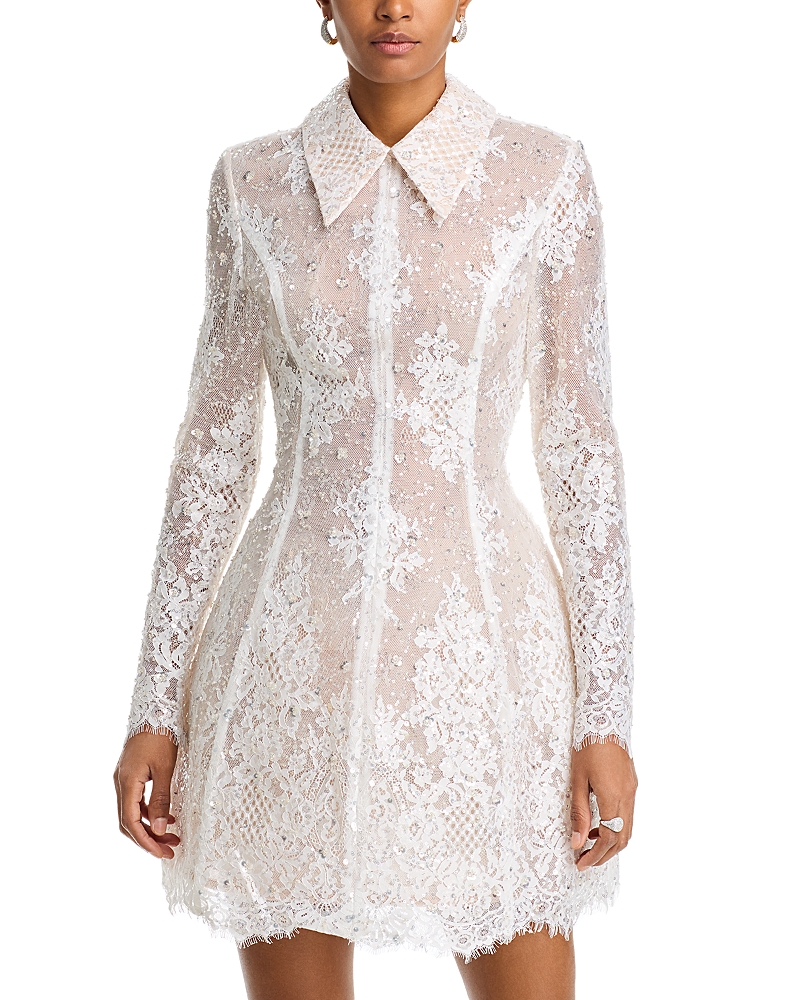 Shop Bronx And Banco Adelaide Lace Mini Dress In White