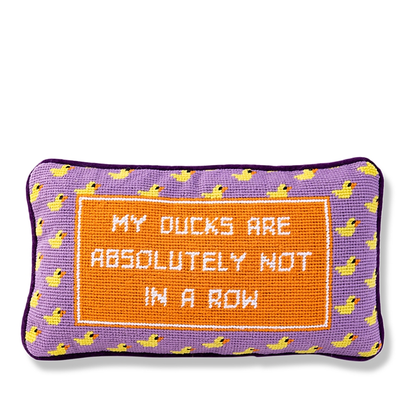 Furbish Studio Ducks In A Row Needlepoint Pillow, 14 X 8 In Multi