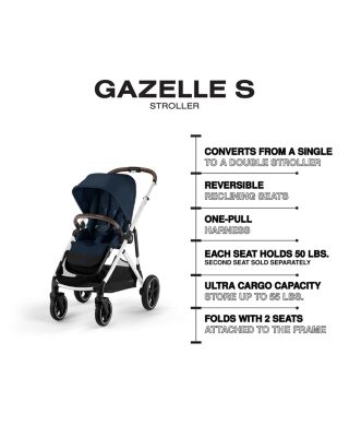 Gazelle S 2 Single to Double + Aton G Swivel Travel System with Gazelle S Cot