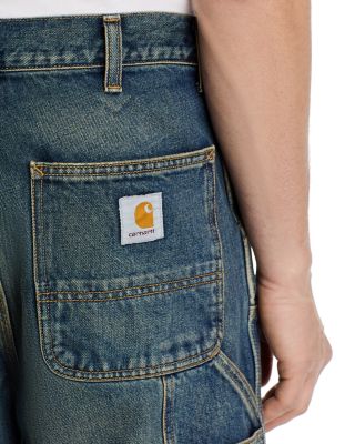 Double Knee Relaxed Straight Fit Jeans in Blue