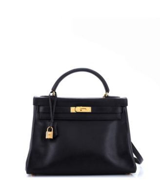 Pre-Owned HERMÈS - Kelly 32 Handbag Black Gulliver with Gold Hardware