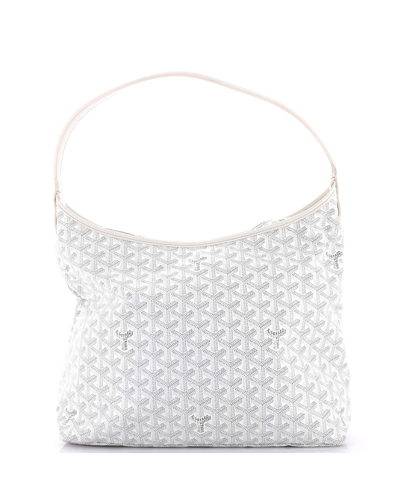Pre-owned Pre-owned Goyard Goyard Boheme Hobo Coated Canvas In White