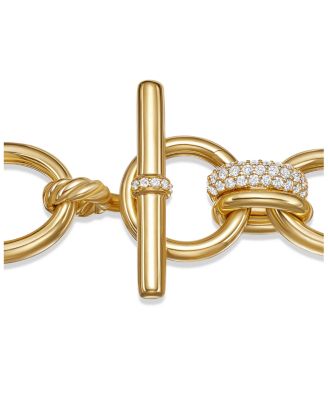 DY Mercer Chain Bracelet in 18K Yellow Gold with Diamonds, 25mm