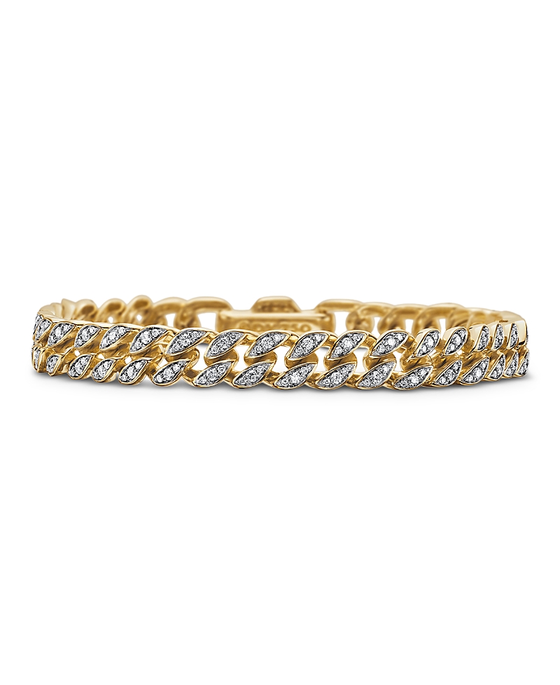 David Yurman Curb Chain Bracelet in 18K Yellow Gold with Diamonds, 7mm
