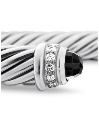 Cable Classics Bracelet with Black Onyx and Diamonds, 5mm