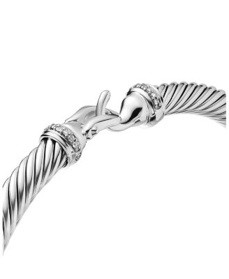 Cable Buckle Bracelet with Diamonds, 5mm