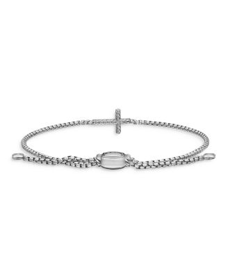 Petite Pav&eacute; Cross Chain Bracelet in Sterling Silver with Diamonds, 1.7mm
