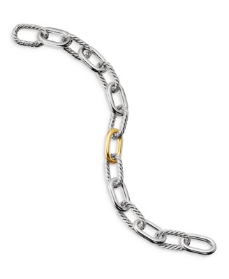 DY Madison&reg; Chain Bracelet in Sterling Silver with 18K Yellow Gold, 11mm