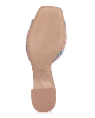 Women's Square Toe Logo High Heel Sandals