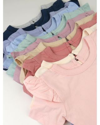 Girls' Short Sleeve Ruffle Tees, Pack of 10 - Baby