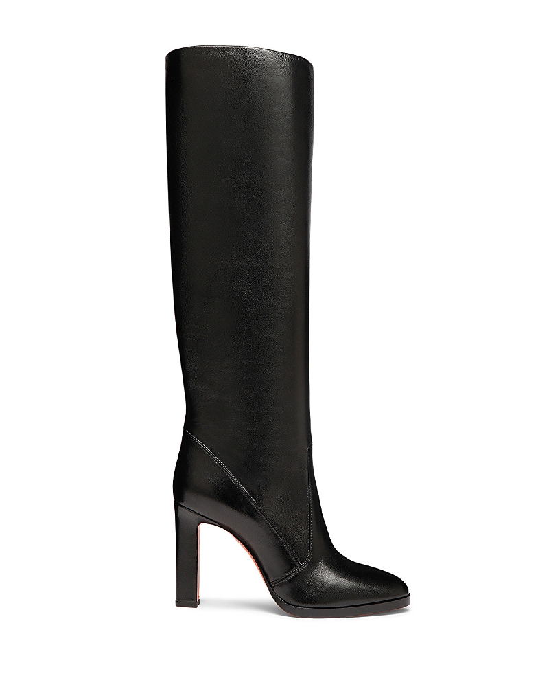 Santoni 95mm Leather Boots In Black