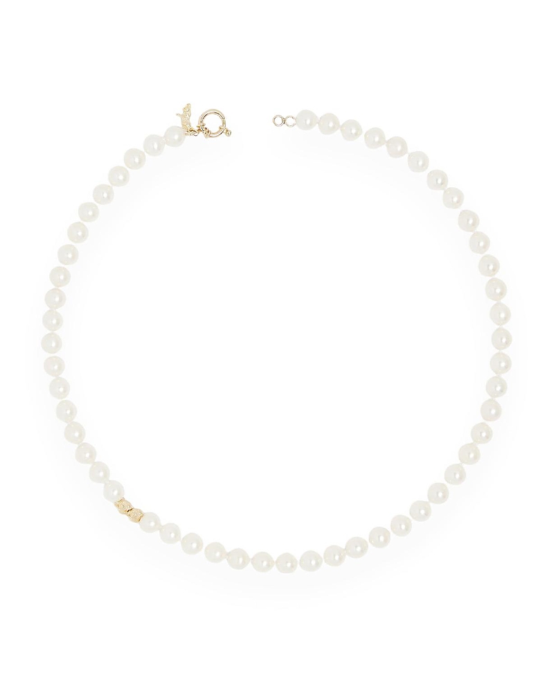 Deux Lions Jewelry Louis Pearl Ii Necklace In White/gold