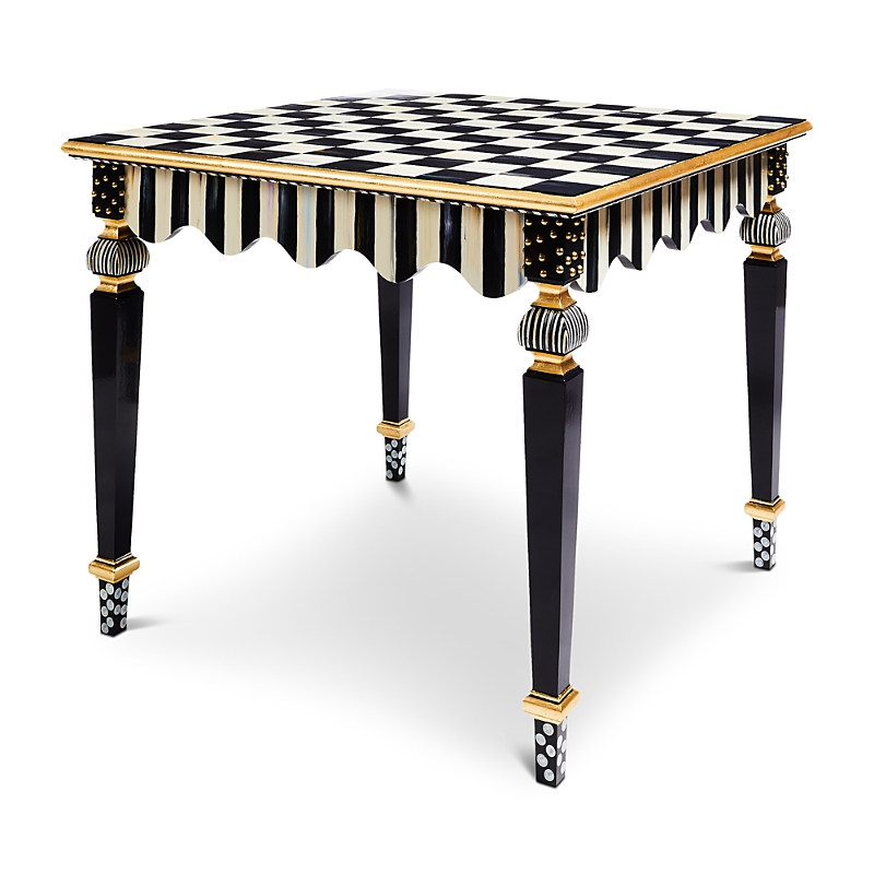 Mackenzie-childs Courtly Check & Stripe Game Table In Multi