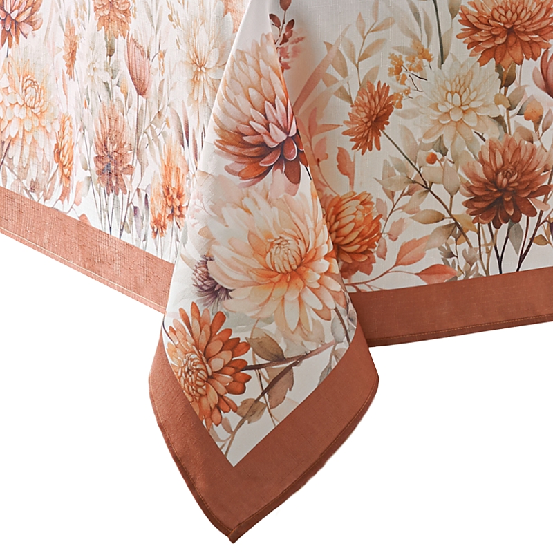 ELRENE HOME FASHIONS AUTUMN BLOOMS RECTANGLE TABLECLOTH, 120 X 60