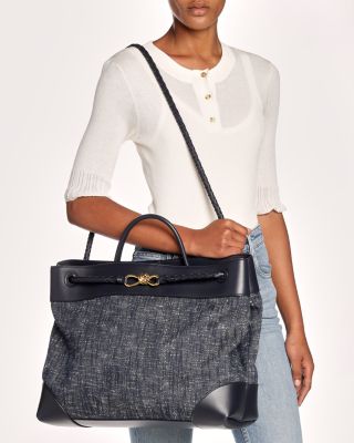 新作【Bottega Veneta】Andiamo デニム トップハンドルバッグ Bottega Veneta Large Andiamo Denim Top Handle Bag
