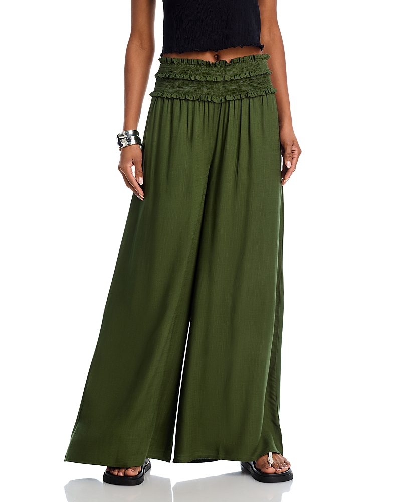 AQUA SMOCKED WAIST PANTS - EXCLUSIVE