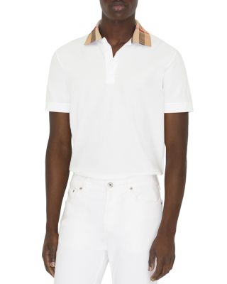 Cody Cotton Piqu&eacute; Check Collar Slim Fit Polo Shirt